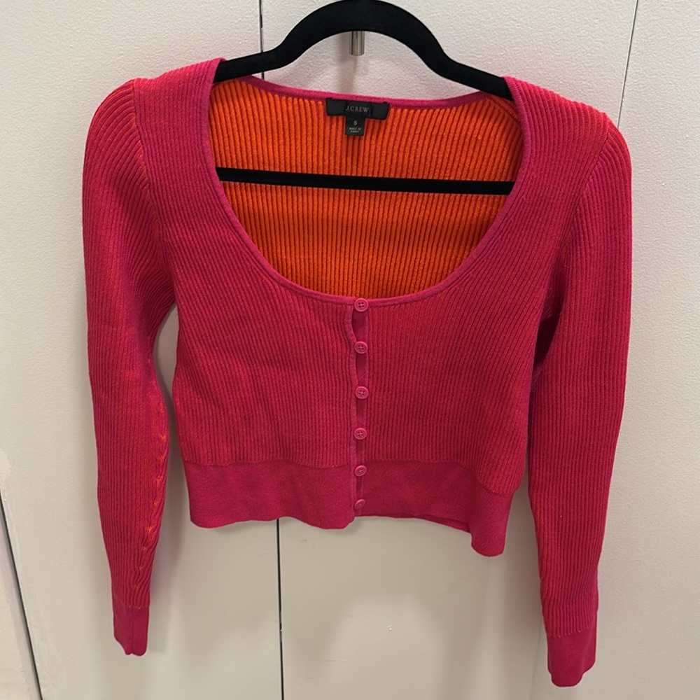 J. Crew Chic Pink Knit Cardigan - Picture 2 of 4